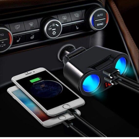 Cigarette Lighter With Rotating One For Two Dual Cigarette Lighter Conversion