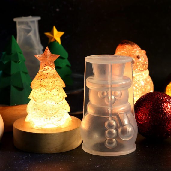 Splendid Christmas Tree Snowman Glue Drop Mold