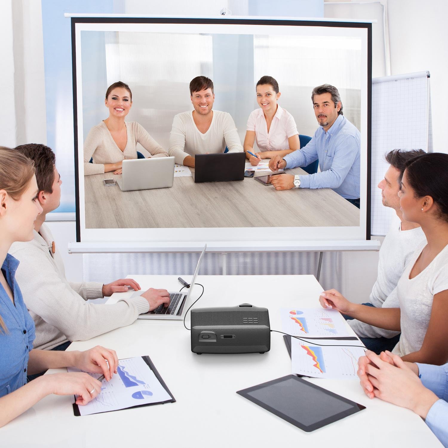 IDEAPLAY PJ20 HD Projector With Native Resolution 1280x720 & Resolution Input Supports 720p 1080i And 1080p Video Projector Compatible With Phone PC TV Stick And PS4