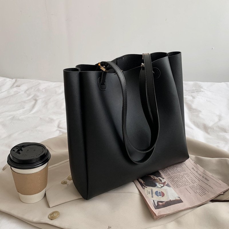 Simple Fashion Soft PU Totes Bag For Women 2021 Designer Bags Large Capacity Ladies Handbags Solid Color Shopper Bolsa Feminina