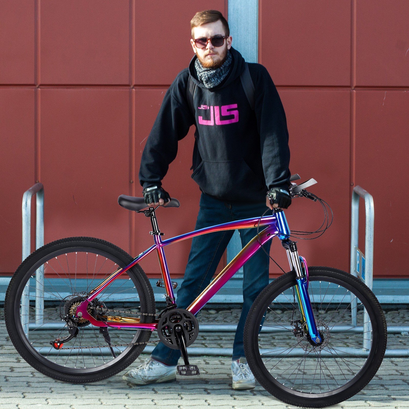 27.5 Inch Mountain Bike With 21 Speed Dual Disc Brakes Full Suspension Non-slip