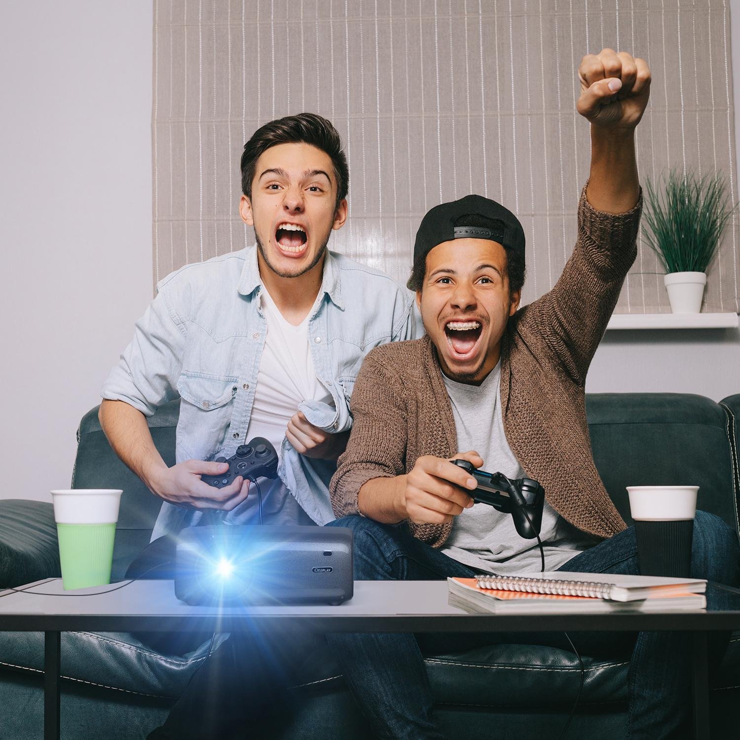 IDEAPLAY PJ20 HD Projector With Native Resolution 1280x720 & Resolution Input Supports 720p 1080i And 1080p Video Projector Compatible With Phone PC TV Stick And PS4