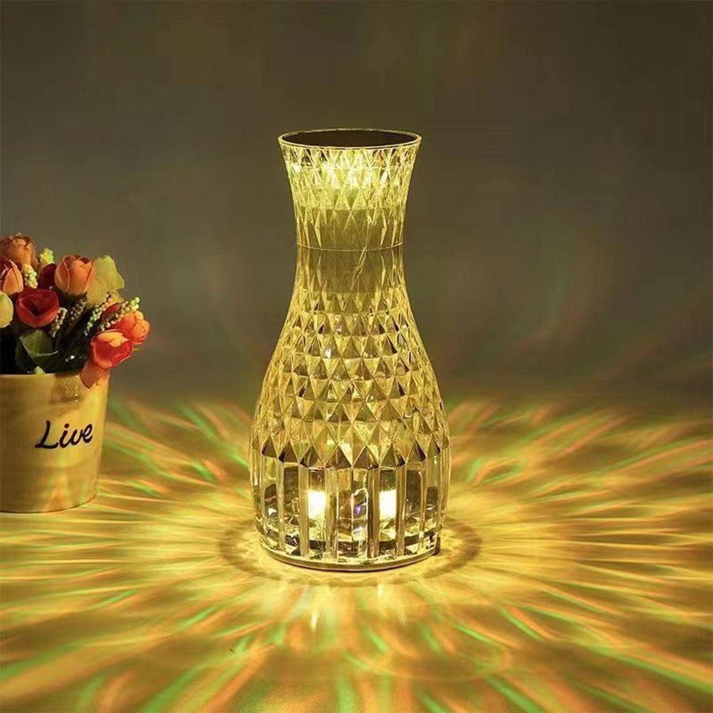Vase Shape Atmosphere Crystal Lamp Romantic Bedside Diamond Table Lamp Home Christmas Decorations LED Lights