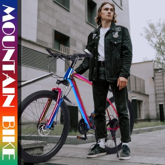 27.5 Inch Mountain Bike With 21 Speed Dual Disc Brakes Full Suspension Non-slip